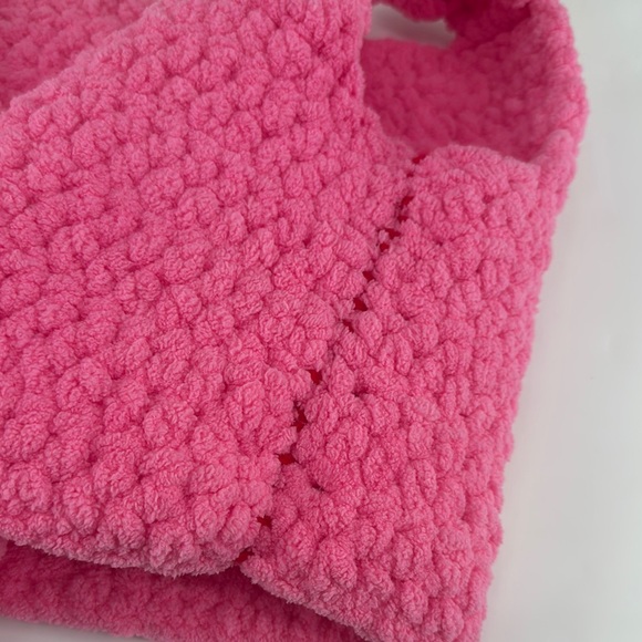 Vintage 70’s Barbiecore Handmade Cropped Soft Girl Plush Sleeveless Sweater Top - Picture 5 of 8